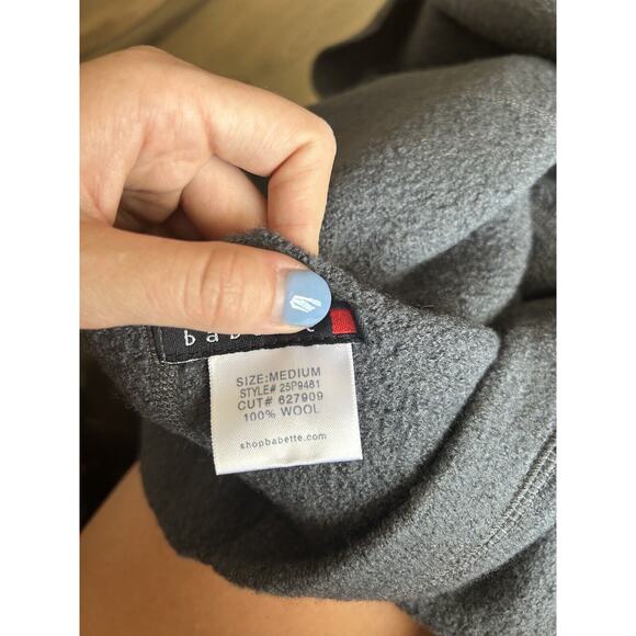 Babette Size Medium Boiled Wool Long Sweater Jacket Snap Closure Lagenlook - Picture 7 of 8